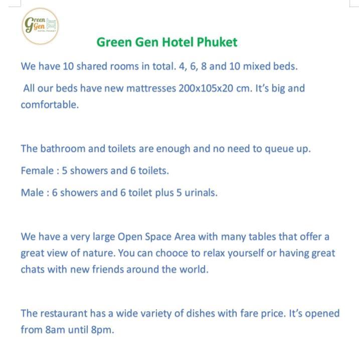 Green Gen Hotel, Mueang Phuket Ban Lo Ti Pa 외부 사진